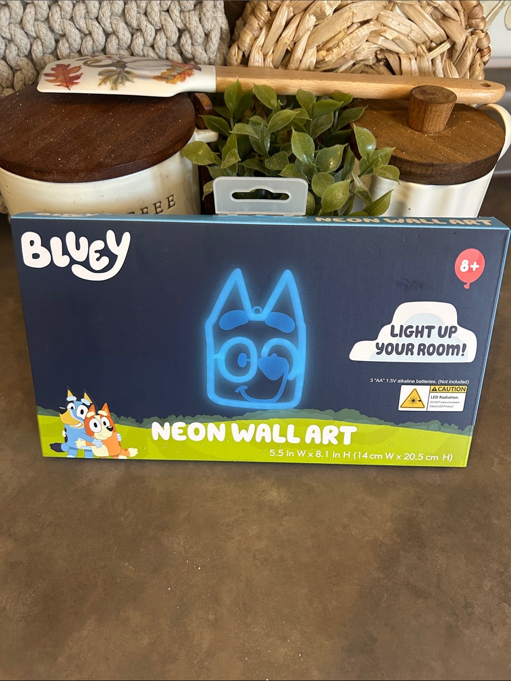BLUEY Neon Wall Art Blue 5.5”x8”